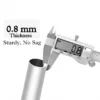 Sturdy Pole Close-up of curtain rod pole with highlighted text: '0.8mm thickness, sturdy and no sag' - showcasing durable construction for long-lasting performance