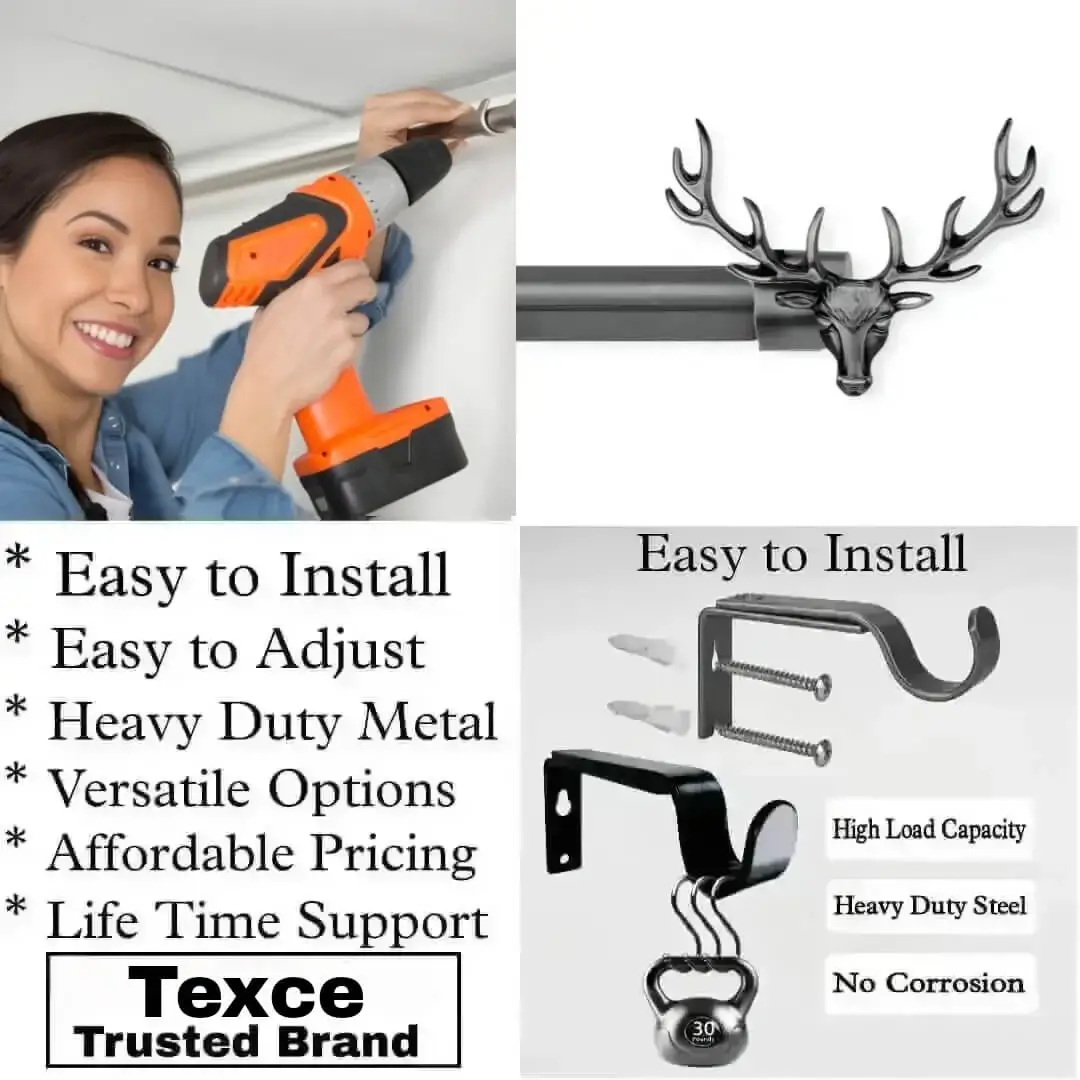 black curtain rod with brackets
