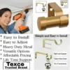 curtain pole with brackets Three-panel showcase: (1) DIY girl installing a curtain rod with a drill, (2) elegant gold curtain rod with end cap, and (3) close-up of heavy-duty steel brackets. Overlay text highlights: ‘Easy to install, corrosion-proof steel, versatile styles, affordable pricing, lifetime support, and Texce—a trusted brand