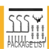 curtain rod full set curtain rod full set, Complete curtain rods kit displayed with package contents: 2 decorative deer finials, 3 heavy-duty brackets, 2 adjustable rods, wall anchors, and screws. Text overlay highlights 'Package List'—everything needed for professional installation