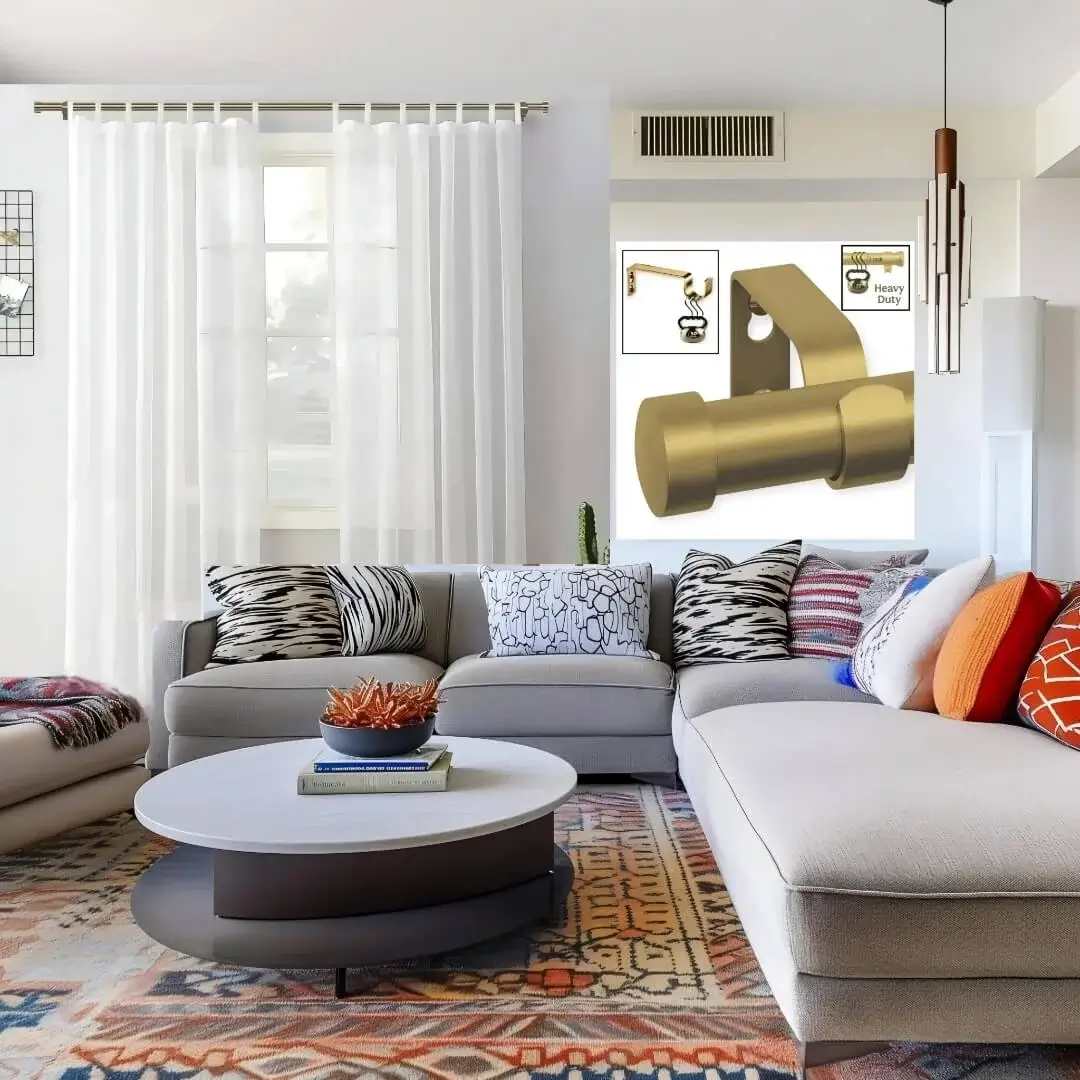 curtain rods and brackets for living room