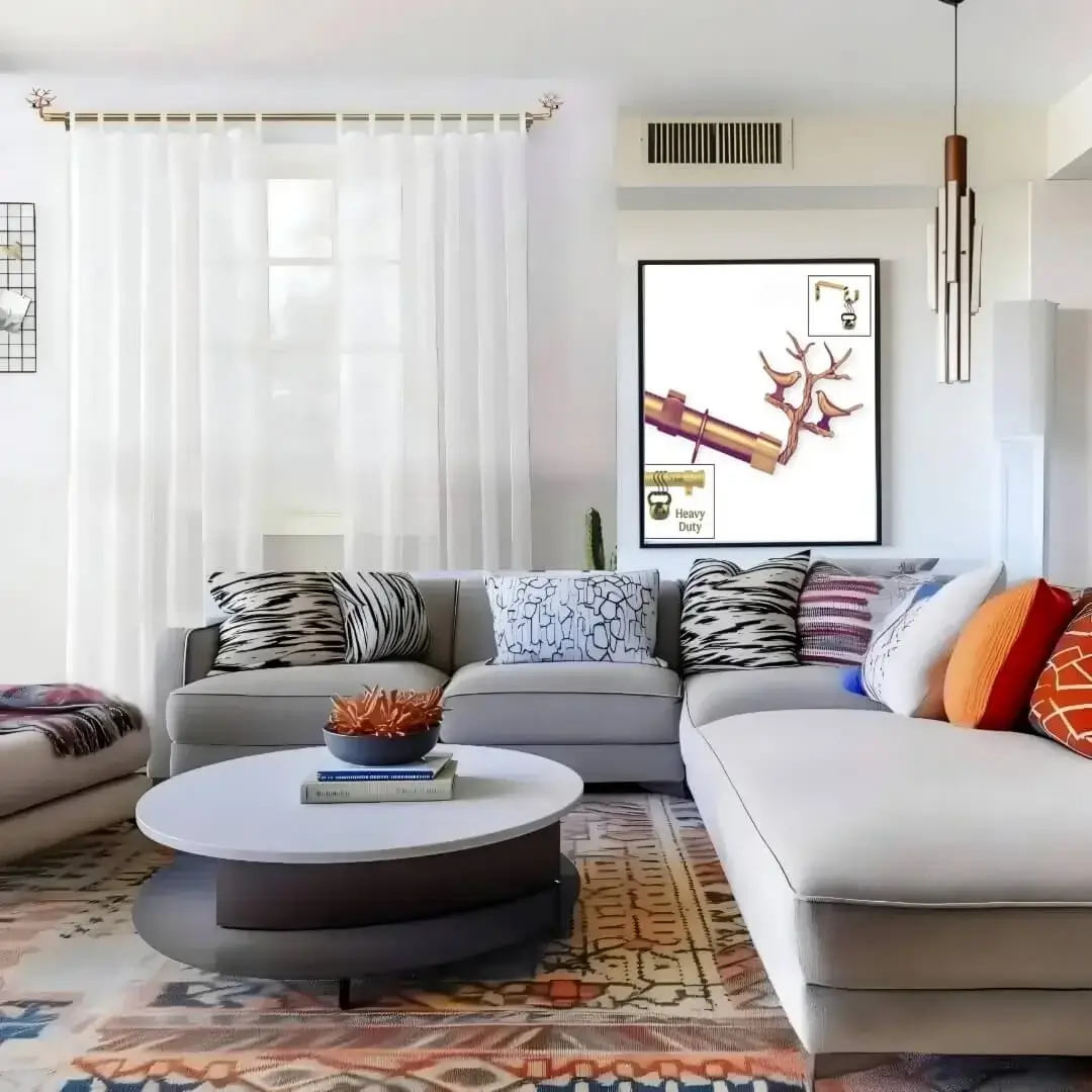 decorative curtain rods for living room