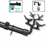 decorative curtain rods with brackets Three-panel product showcase: (1) Main image of a sleek black curtain rod with bird finial, (2) Close-up of the rod holding 25 lbs weight (no bending), and (3) Black bracket supporting 30 lbs—demonstrating heavy-duty, no-sag construction for long-lasting performance