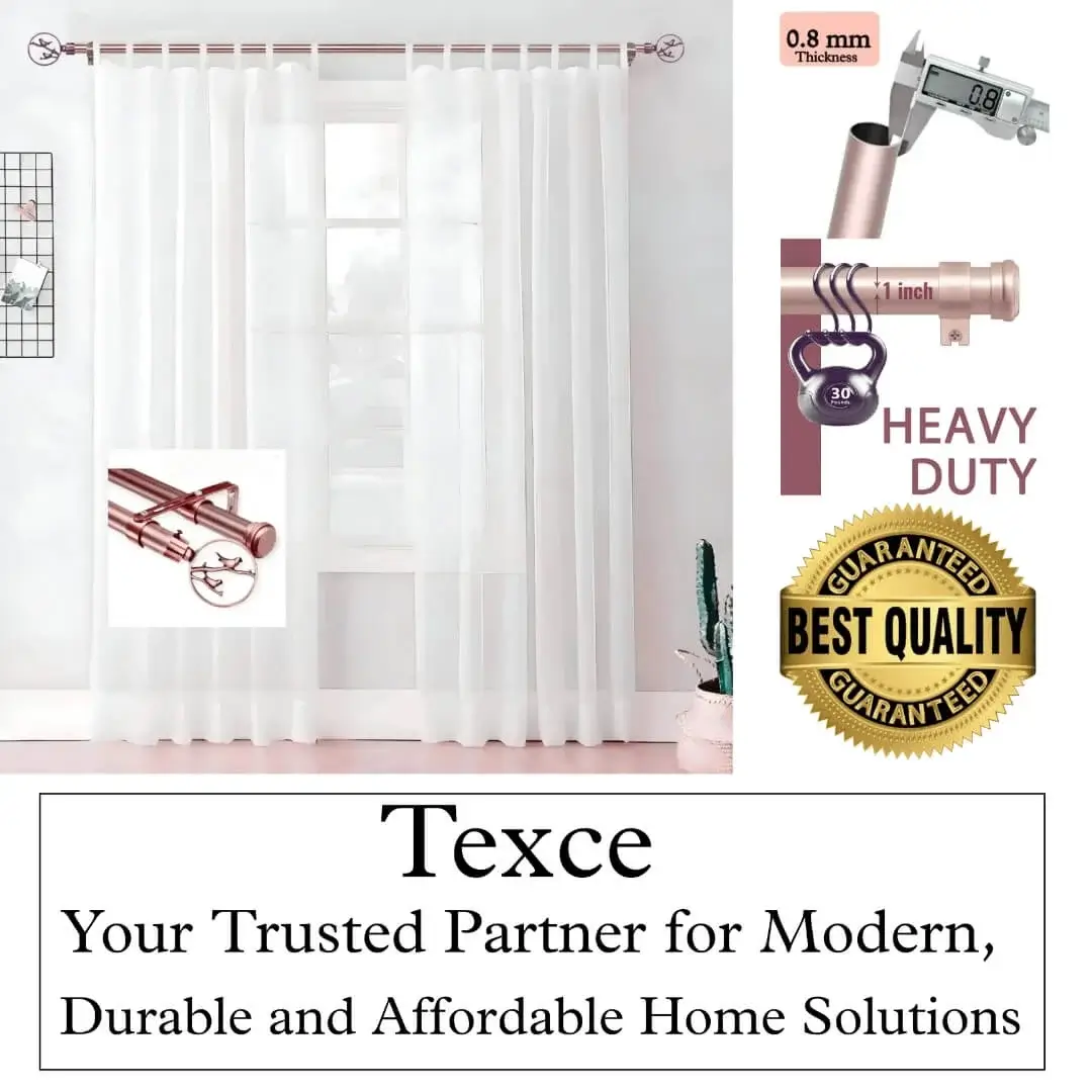 rose gold curtain rod heavy duty