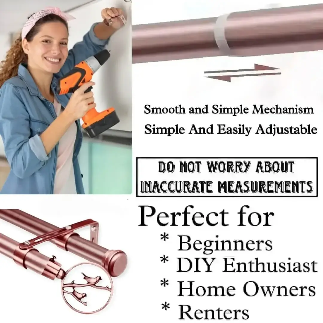 rose gold extendable curtain pole