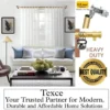 best gold curtain rods Four-panel luxury curtain rod showcase: (1) Stylish living room with flowing curtains on a curtain rod with sofa and art, (2) Stress test proving no bend under heavy weights, (3) Close-up of 1-inch diameter sturdy pole (no sag), (4) Text overlay: 'Best quality guaranteed—Texce: modern, durable, affordable home décor.' Combines elegance and industrial strength
