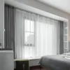 ceiling mounted curtain track ceiling mounted curtain track, elegant sheer curtains hanging on a ceiling mount curtain track in a bedroom creating an inviting ambiance.