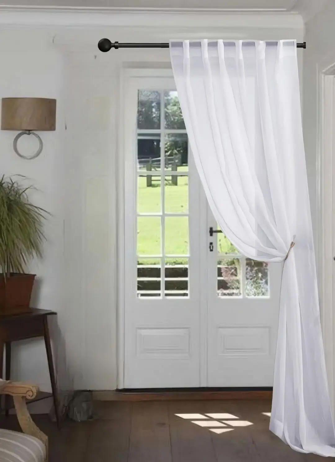 curtain pole for window close to wall