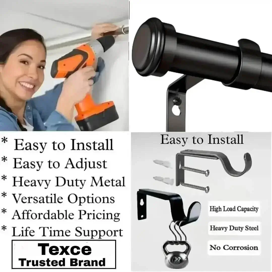 curtain pole with mounting bracket