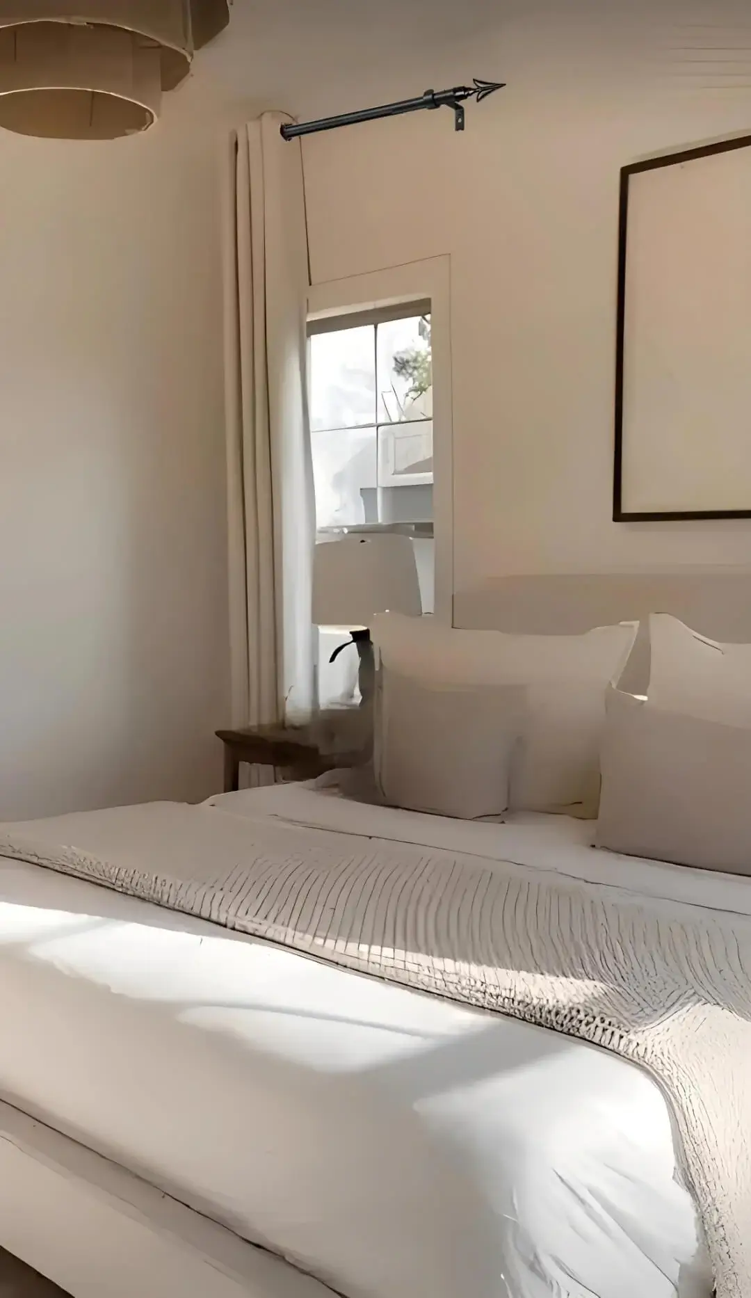 curtain rod for window against wall