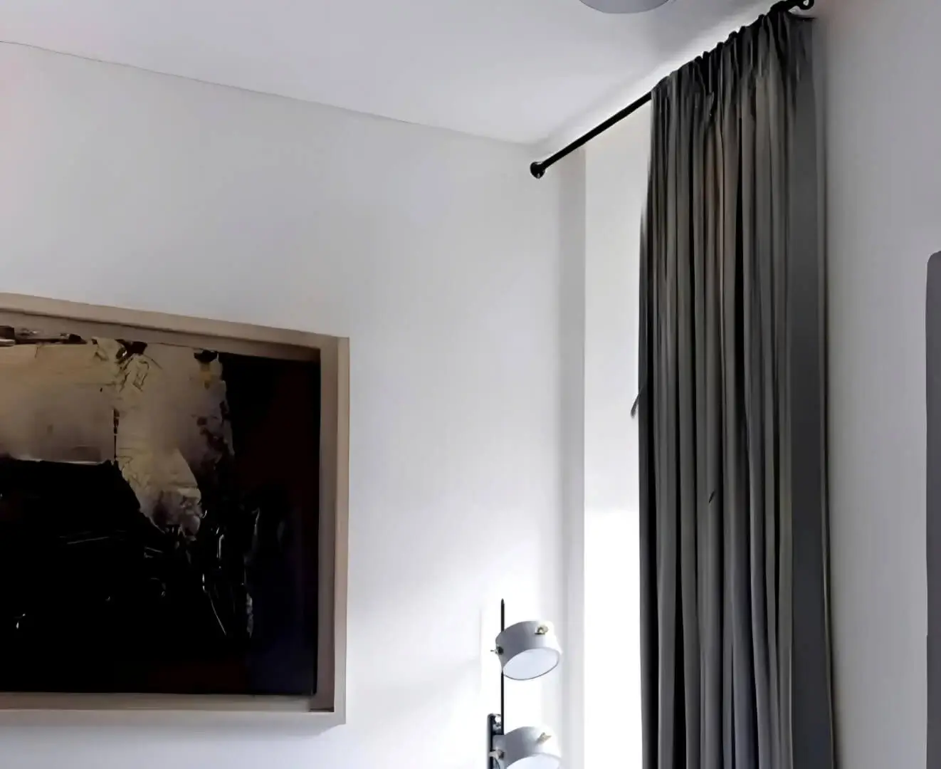curtain rods for windows close to wall