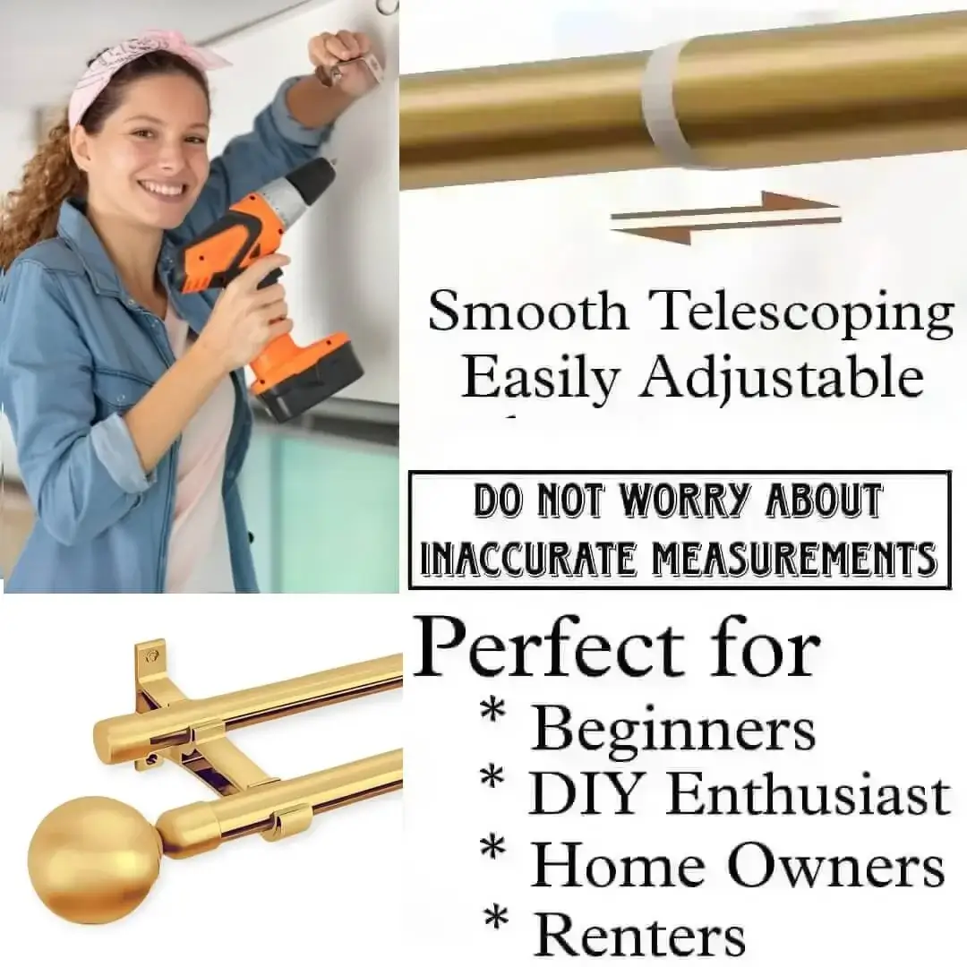 gold adjustable curtain rods