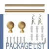 curtain rods and hardware curtain rods and hardware, Complete curtain rods kit displayed with package contents: 2 ball leaf finials, 3 heavy-duty brackets, 2 adjustable rods, wall anchors, and screws. Text overlay highlights 'Package List'—everything needed for professional installation