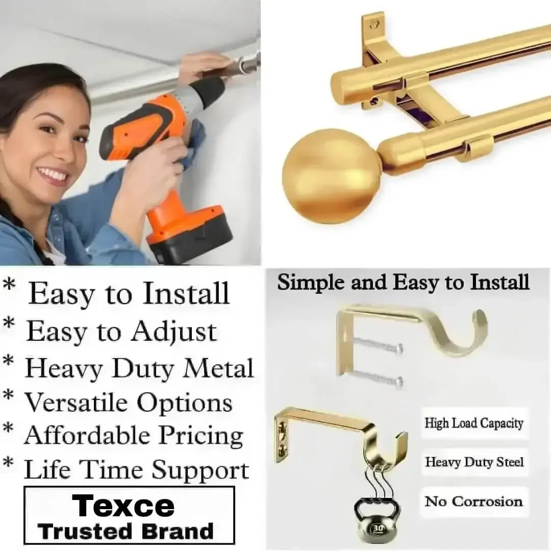 gold curtain rods and brackets
