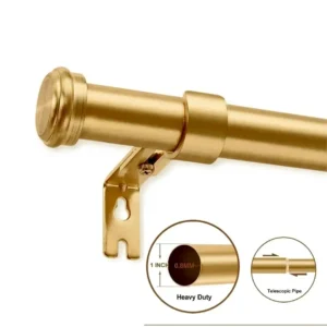golden curtain rod, gold adjustable curtain rod