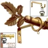 heavy duty curtain rod with bracket gold heavy duty curtain rod, Three-panel luxury gold curtain rod showcase: (1) Decorative leaf finials and brackets (elegant close-up), (2) Rod stress-tested with heavy weights (no bending), (3) Bracket load test—proving both opulent design and industrial strength for flawless performance