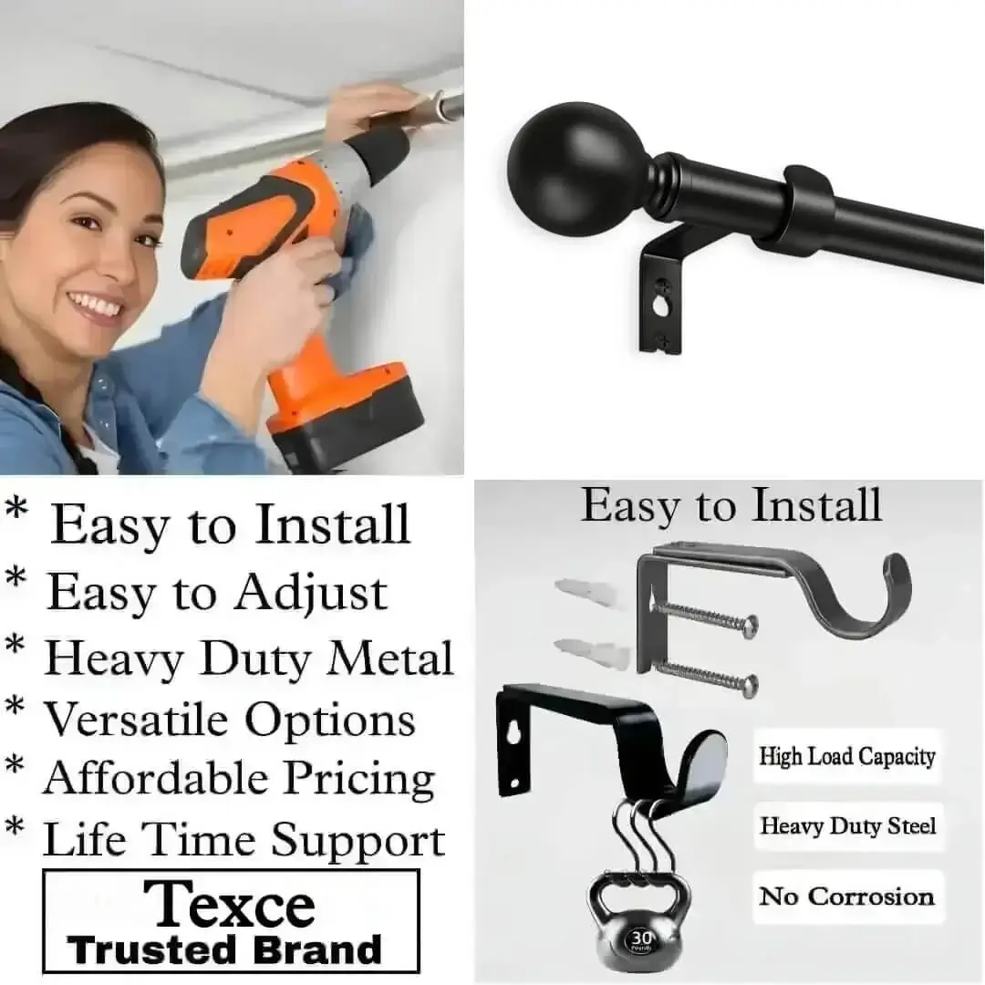 heavy duty curtain rods with brackets