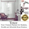 voile curtains voile curtains, Elegant white sheer curtains hanging on a heavy-duty rose curtain rod with bird motif finials in a living room. Overlay text highlights: ‘Premium quality guaranteed—Texce, your trusted partner for modern, durable, and affordable home décor solutions