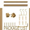 bronze curtain rod set with brackets Complete bronze curtain rod set displayed with package contents: 2 decorative finials, 3 heavy-duty brackets, 2 adjustable rods, wall anchors, and screws. Text overlay highlights 'Package List'—everything needed for professional installation