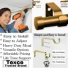 bronze curtain rod with brackets bronze colour curtain rods with brackets, Three-panel showcase: (1) DIY girl installing a curtain rod with a drill, (2) elegant end cap curtain rod design, and (3) close-up of heavy-duty steel brackets. Overlay text highlights: ‘Easy to install, corrosion-proof steel, versatile styles, affordable pricing, lifetime support, and Texce—a trusted brand