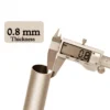 brown colour 0.8 mm thick curtain rod Close-up of metal curtain rod pole with highlighted text: '0.8mm thickness, sturdy and no sag' - showcasing durable construction for long-lasting performance