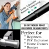 chrome finish adjustable curtain rod chrome finish adjustable rod for curtains, DIY girl installing chrome finish curtain rods with a drill—text highlights ‘Perfect for beginners, DIY enthusiasts, homeowners and renters!’ Features smooth telescoping rods, and easily adjustable design so you never worry about inaccurate measurements