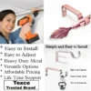 curtain rods with sturdy brackets curtain rods with sturdy brackets, Three-panel showcase: (1) DIY girl installing a rose gold colour curtain rod with a drill, (2) elegant curtain rod with leaf finial, and (3) close-up of heavy-duty steel brackets. Overlay text highlights: ‘Easy to install, corrosion-proof steel, versatile styles, affordable pricing, lifetime support, and Texce—a trusted brand