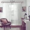 extendable curtain rod for living room adjustable curtain rod 10 feet, Stylish living room with flowing curtains on a 10 feet adjustable curtain rod rose gold finish, paired with a single seater, and a table —creating a chic, inviting ambiance.
