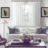 pink gold 120 inches adjustable curtain rod set adjustable curtain rod set 120 inches pink gold colour, Stylish living room with flowing curtains on a adjustable curtain rod 120 inches set pink gold colour, paired with a cozy sofa set, vibrant cushions, and wall paintings—creating a chic, inviting ambiance. Text highlight '120 inches'