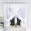 rods for voile curtains rods for voile curtains, rods for sheer curtains, Stylish white pencil pleat curtains in lightweight voile fabric, gracefully hung on sleek pewter gray-finish curtain rods to frame a cozy bedroom window. The sheer material softly filters sunlight, creating a serene and chic ambiance—perfect for modern minimalist interiors.