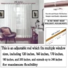 adjustable curtain rods 240 inches adjustable curtain rods 240 inches, Image of flowing curtains hanging from a 240-inch adjustable curtain rod. Text on the image highlights: “These are adjustable rods that fit multiple window sizes—including 120 inches, 160 inches, 170 inches, 180 inches, and 200 inches—and extend up to 240 inches for maximum flexibility. Therefore, do not worry about inaccurate measurements.