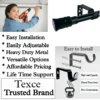 extendable curtain rod set black with brackets extendable curtain rod set black with brackets, Three-panel showcase: (1) DIY girl installing a curtain rod with a drill, (2) elegant black colour curtain rod, and (3) close up of heavy duty steel holder. Overlay text highlights: ‘Easy to install, easily adjustable, heavy duty metal, versatile option, affordable pricing, life time support, heavy load capacity, heavy duty steel, no corrosion and Texce—a trusted brand