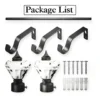 curtain rod complete fitting curtain rod complete fitting, curtain rod set showcase, complete curtain pipe set with accessories displayed with all included components: 2 decorative finials, 3 heavy duty brackets, 2 adjustable rods, wall anchors, and screws. Text overlay lists the 'Package List,' showcasing everything needed for professional installation.