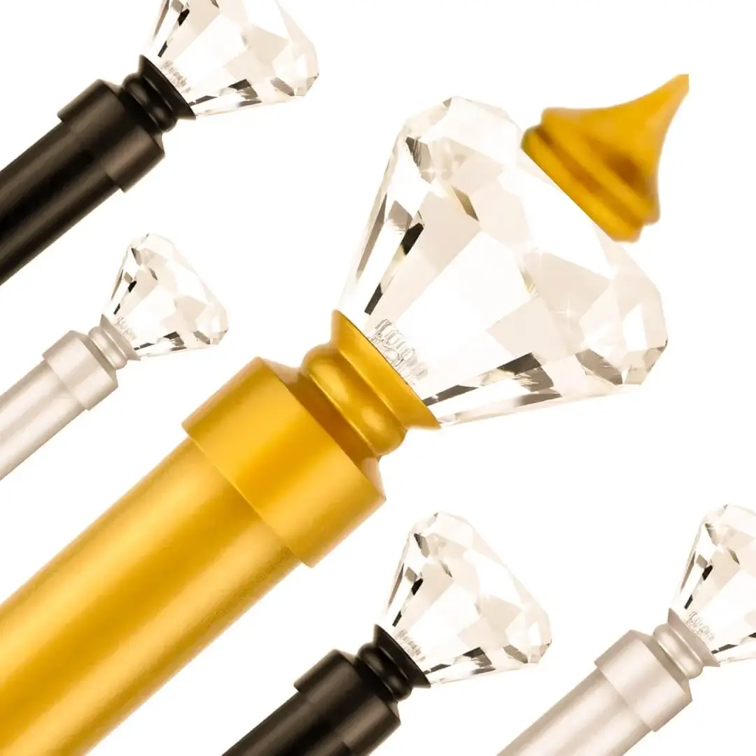 gold curtain rod with crystal ends