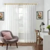 modern curtain rods for living room gold curtain rod with crystal ends for window showcase: Elegant sheer curtains hanging from a sturdy gold curtain rod with crystal ends in a cozy living room, paired with a modern single-seater sofa, wooden study table, and decorative wall painting for a stylish home decor setup