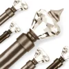 brown curtain rod brown curtain rod - luxury curtain rod - Closeup of a brown colour curtain rod with crystal diamond finial end