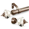 curtain rod with diamond finial curtain rod with diamond - metallic brown colour curtain rod with fancy finials (diamond ends)