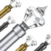 glass finial curtain rod luxury curtain rod - Closeup of a grey colour curtain rod with crystal diamond finial end