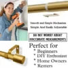 adjustable drapery rods adjustable curtain rods - DIY girl installing luxurious gold adjustable curtain rods with a drill—text highlights ‘Perfect for DIY enthusiasts, Apartments, renters, beginners, home owners !’ Features smooth telescoping rods, and easily adjustable design so you never worry about inaccurate measurements