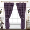 extended curtain rods extended curtain rods - purple colour curtains on a window elegantly styled with a gold extended curtain rods set featuring a minimalist design, securely mounted with wall brackets and holder, creating a chic and inviting living room ambiance with wall art and side table, suitable for long window or door curtains.