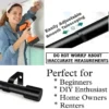 black extendable curtain rods black extendable curtain rods - DIY girl installing extendable curtain rods with a drill—text highlights ‘Perfect for DIY enthusiasts, Apartments, renters, beginners, home owners !’ Features smooth telescoping rods, and easily adjustable design so you never worry about inaccurate measurements