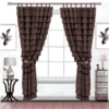 curtain rail curtain rail - brown curtains on a window elegantly styled with a rose gold adjustable curtain rail set featuring a minimalist design, securely mounted with wall brackets and holder, creating a chic and inviting living room ambiance with wall art and side table, suitable for long window or door curtains.
