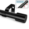 extendable curtain rods, extendable curtain rods - The main image features a matte black curtain rod, while the second image showcases the extendable functionality of the curtain rod with highlighted text: **“Easily Adjustable • Smooth Telescoping • No Need to Worry About Inaccurate Measurements”**